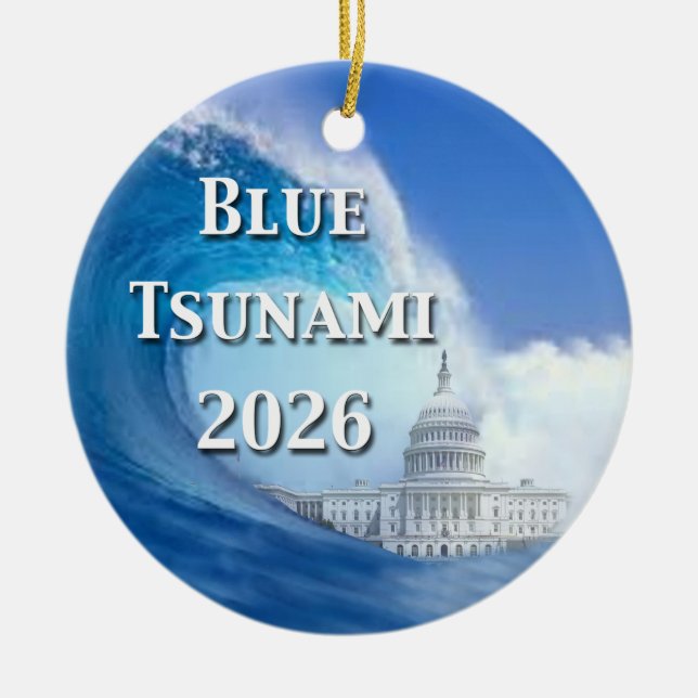 Adorno De Cerámica Blue Tsunami Election 2026 (Frente)