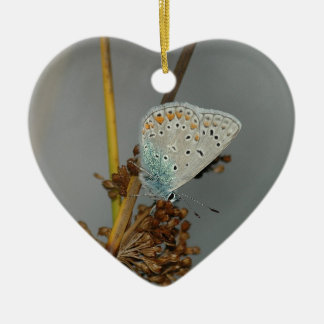 Adorno De Cerámica Blue White Orange with Black Spots Butterfly