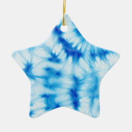 Adorno De Cerámica Blue White Tie Dye