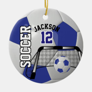 Adorno De Cerámica ⚽ Blue y White Personalizan la pelota de fútbol