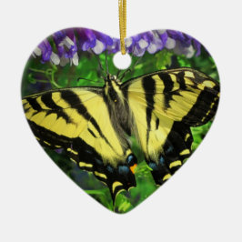 Adorno De Cerámica Bluebells y mariposa