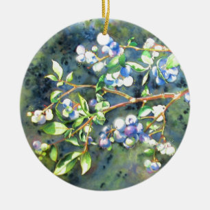 Adorno De Cerámica Blueberries, fruta romántica