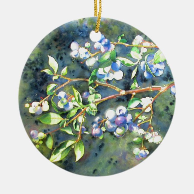 Adorno De Cerámica Blueberries, fruta romántica (Frente)