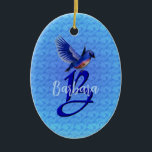 Adorno De Cerámica Bluebird Monogram Initial B Personalized<br><div class="desc">Monogram initial B with a pretty bluebird design by Susan.  This image is available on many products in my gallery.  Please visit Smilin' Eyes Monograms to see more floral,  nature,  and digital art monogram cards and gifts.</div>