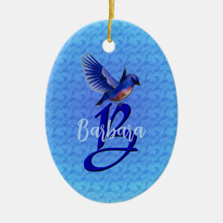 Adorno De Cerámica Bluebird Monogram Initial B Personalized