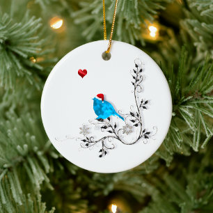 Adorno De Cerámica Bluebird y Heart!