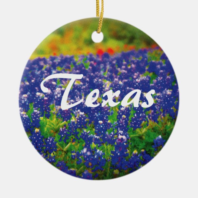 Adorno De Cerámica Bluebonnets de Tejas (Frente)