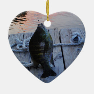 Adorno De Cerámica Bluegill al atardecer Lago Arrowhead