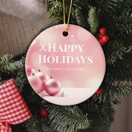 Adorno De Cerámica Blush Pink Logo Ornament for Salons