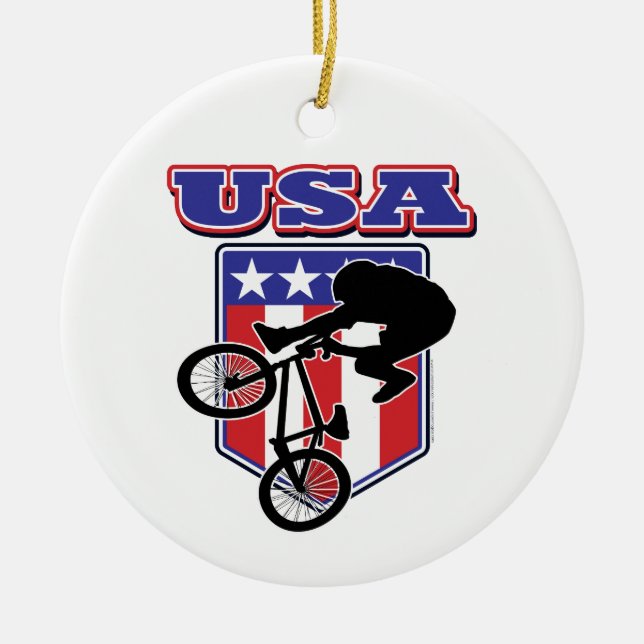 Adorno De Cerámica BMX Biker de USA (Frente)