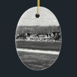 Adorno De Cerámica Boathouse Row winter b/w<br><div class="desc">Esta es una foto en blanco y negro de la histórica Boathouse Row en Filadelfia,  Pensilvania. Boathouse Row es una emblemática atracción turística de Filadelfia en el pintoresco río Schuylkill. Es un lugar popular y famoso. Esta fotografía de la hermosa Boathouse Row fue tomada durante el día en invierno.</div>