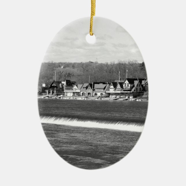 Adorno De Cerámica Boathouse Row winter b/w (Frente)