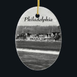 Adorno De Cerámica Boathouse Row winter b/w<br><div class="desc">Esta es una foto en blanco y negro de la histórica Boathouse Row en Filadelfia,  Pensilvania. Boathouse Row es una emblemática atracción turística de Filadelfia en el pintoresco río Schuylkill. Es un lugar popular y famoso. Esta fotografía de la hermosa Boathouse Row fue tomada durante el día en invierno.</div>