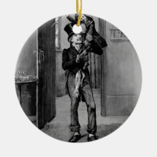 Adorno De Cerámica Bob Cratchit y Tim. minúsculo