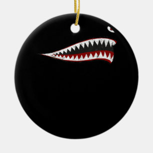 Adorno De Cerámica Boca De Tigres Voladores Tiburones - Regalos Para