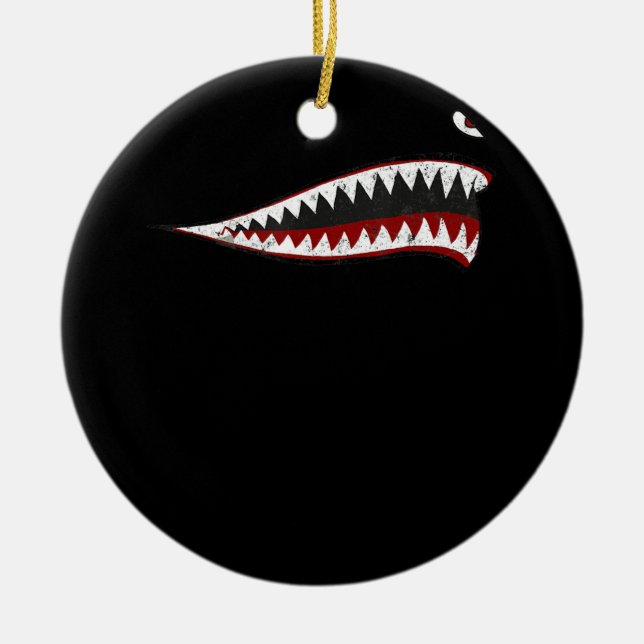 Adorno De Cerámica Boca De Tigres Voladores Tiburones - Regalos Para  (Frente)