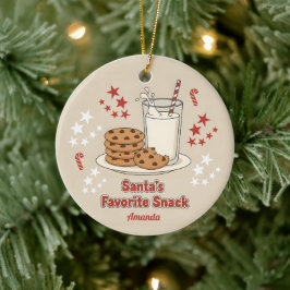 Adorno De Cerámica Bocadillo Favorito de Santa Divertida Navidad