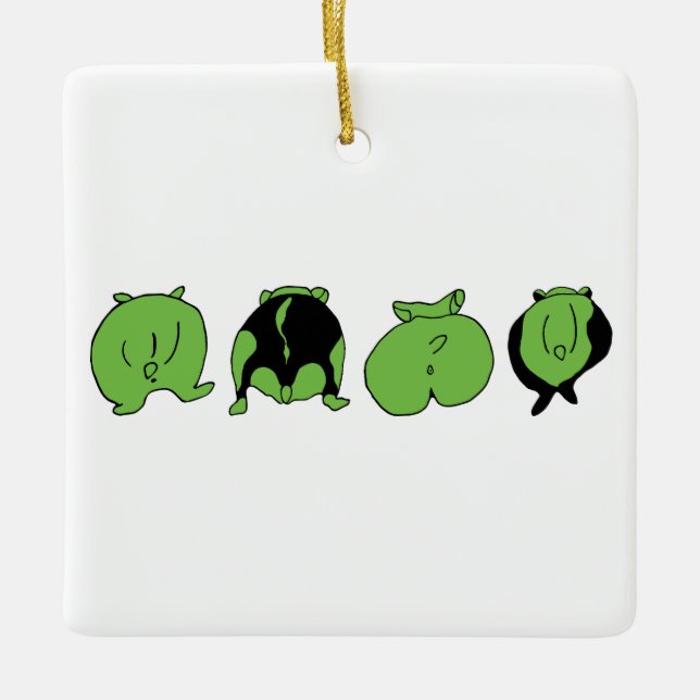 Adorno De Cerámica Bocas de Hamster Verde (Anverso)