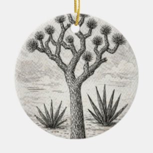 Adorno De Cerámica boceto de árbol de josué arte de boceto del desi