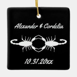 Adorno De Cerámica Boda blanco gótico Scorpions Personalizado