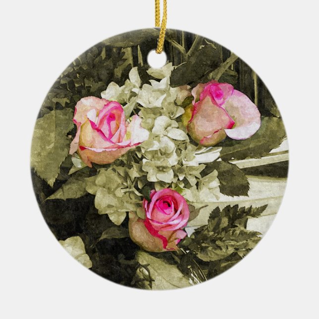 Adorno De Cerámica Boda Bouquet (Frente)