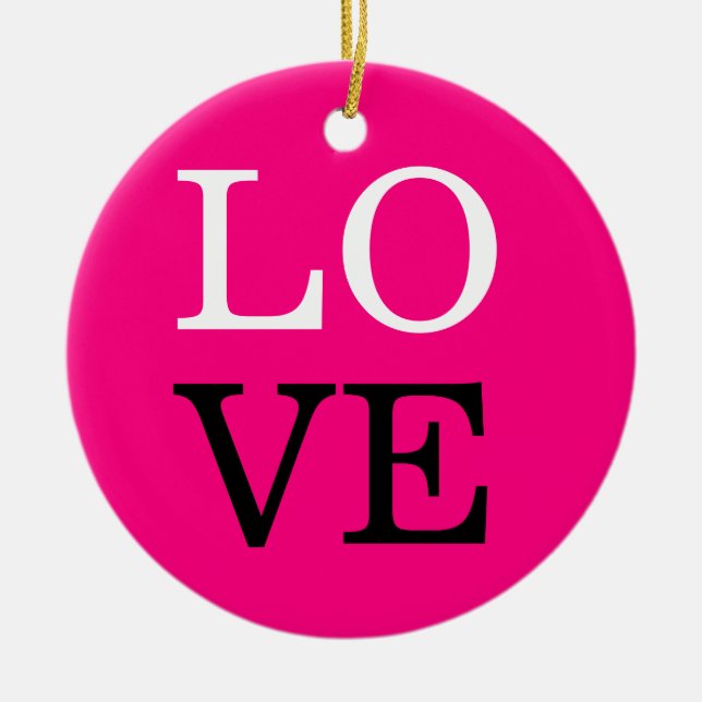 Adorno De Cerámica Boda de amor de fondo de Rosa (Frente)