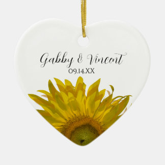 Adorno De Cerámica Boda de girasol amarillo