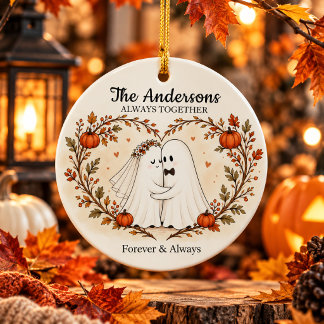 Adorno De Cerámica Boda de Halloween Personalizada