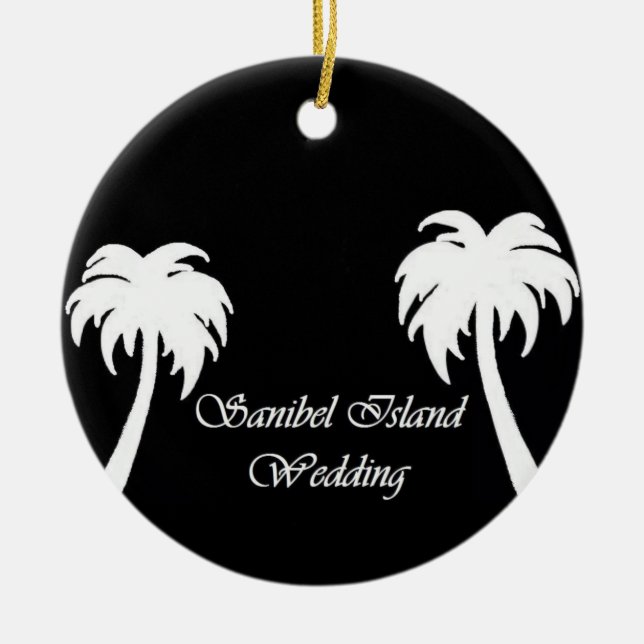 Adorno De Cerámica Boda de la isla de Sanibel (Frente)
