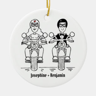 Adorno De Cerámica Boda de motociclismo personalizado Regalo Decoraci