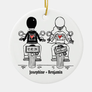 Adorno De Cerámica Boda de motociclismo personalizado Regalo Decoraci