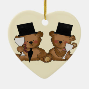 Adorno De Cerámica Boda de Teddy Bear Grooms