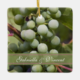 Adorno De Cerámica Boda de viñedos de uvas verdes