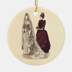 Adorno De Cerámica Boda Fiesta nupcial vintage novias y damas de hono
