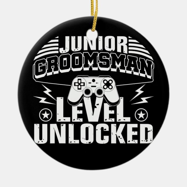 Adorno De Cerámica Boda júnior Groomsman Gaming Video Gamer (Frente)