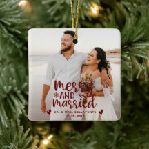 Boda Merry y Navidades casados Foto cerámica