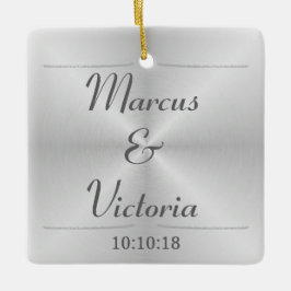 Adorno De Cerámica Boda Metalizado cepillado moderno