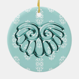Adorno De Cerámica Boda verde azulada de Damasco Guardar la fecha