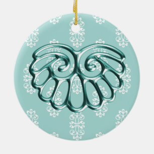 Adorno De Cerámica Boda verde azulada de Damasco Guardar la fecha
