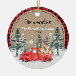 Adorno De Cerámica Bodega de invierno rústica animales bebé Navidades