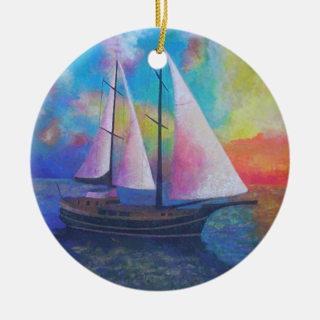 Adorno De Cerámica Bodrum Turquoise Coast Cruise (Frente)