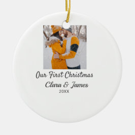 Adorno De Cerámica Boho moderno nuestro primer nombre de pareja de fo