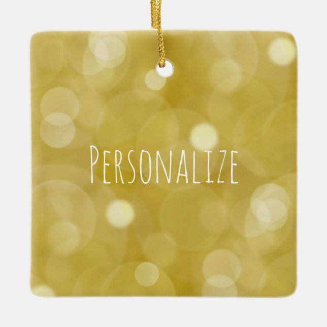 Adorno De Cerámica Bokeh de oro personalizado (Anverso)