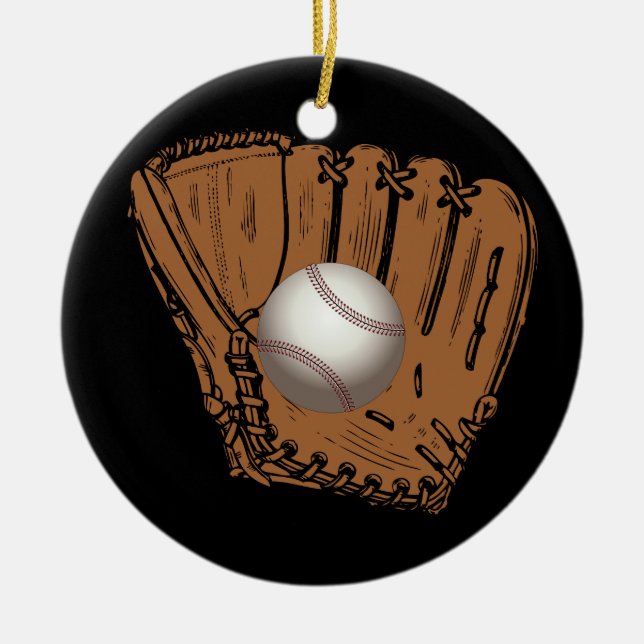 Adorno De Cerámica Bola de béisbol, (Frente)