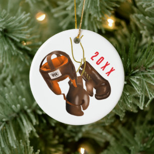 Adorno De Cerámica Bola de Boliche y Pin de Navidad