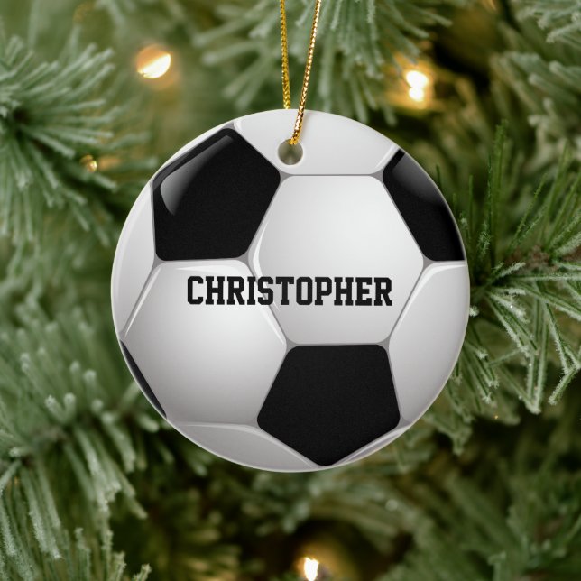 Adorno De Cerámica Bola de Fútbol de personalizable (Árbol)