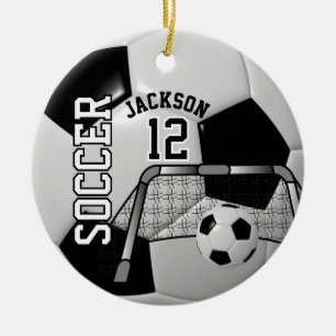 Adorno De Cerámica ⚽ bola de fútbol personalizada en blanco y negr