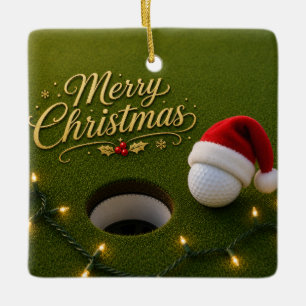 Adorno De Cerámica Bola de Golf con Tema de Navidad 
