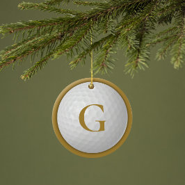 Adorno De Cerámica Bola de golf Gold Monogram