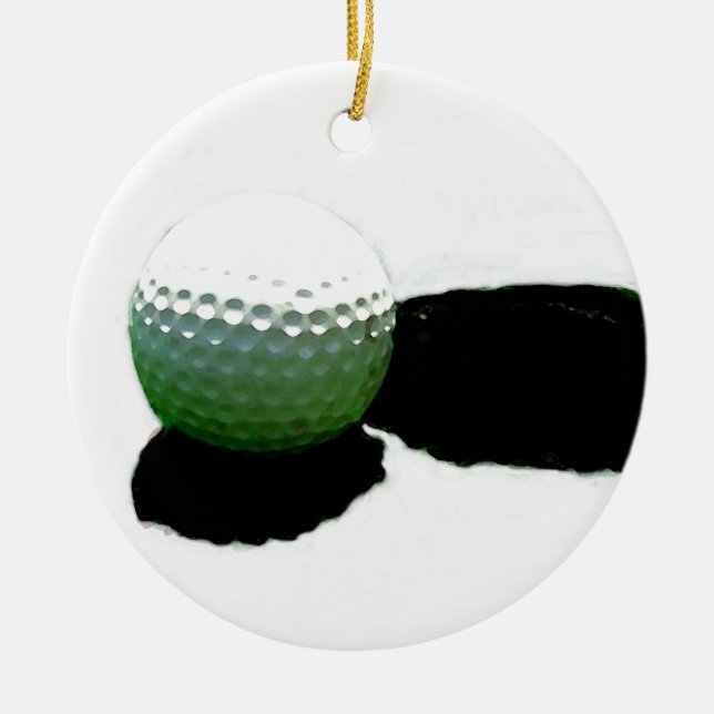 Adorno De Cerámica Bola de golf y taladro (Frente)